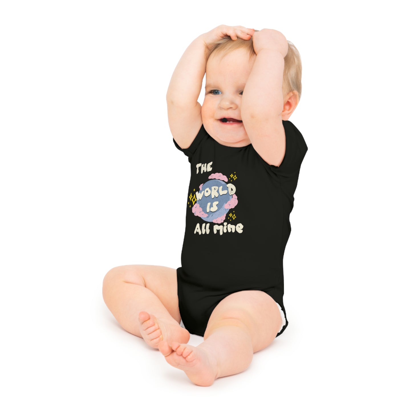 Durable Baby Bodysuit - The World is Mine (3 colors, 5 sizes)