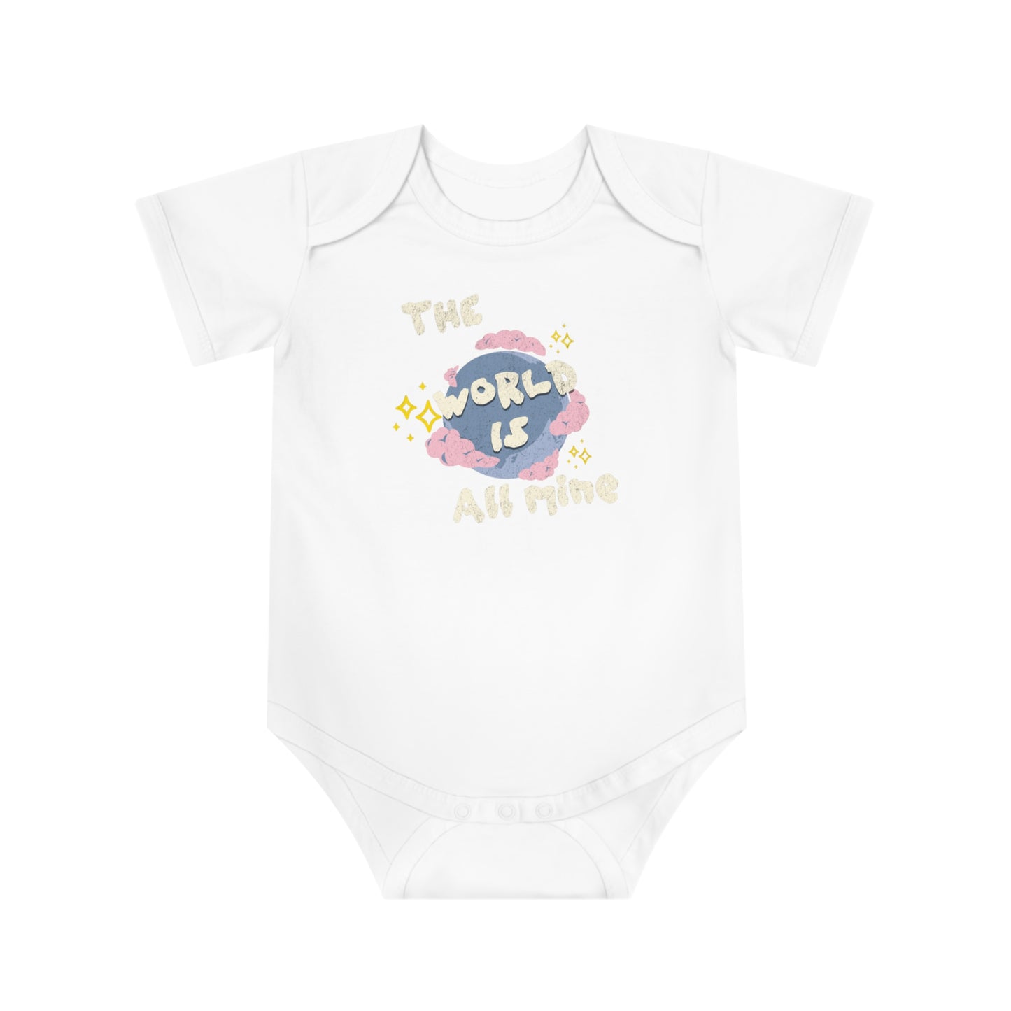 Durable Baby Bodysuit - The World is Mine (3 colors, 5 sizes)