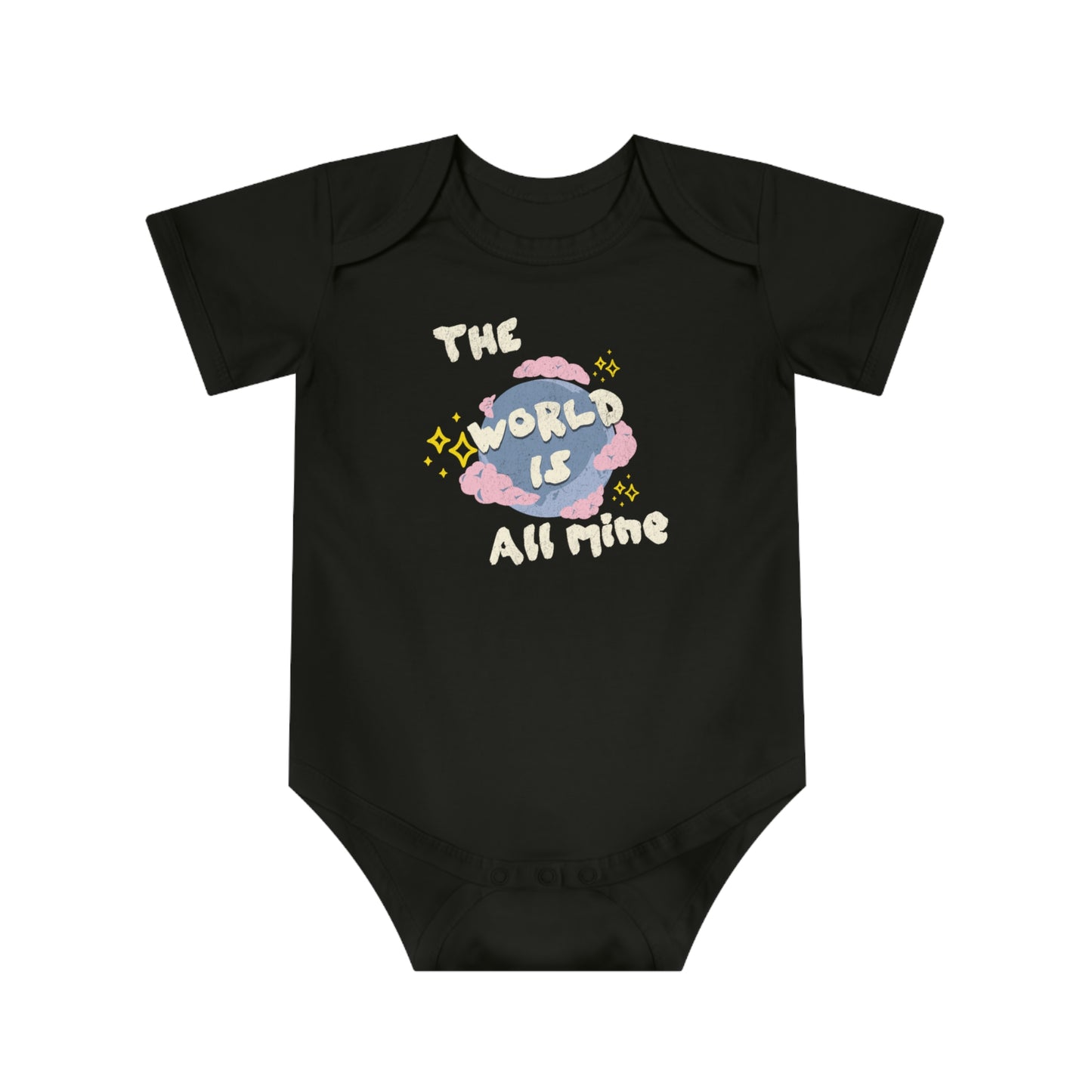Durable Baby Bodysuit - The World is Mine (3 colors, 5 sizes)