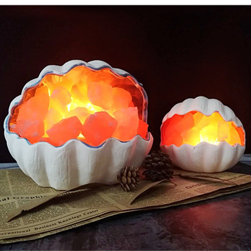 Shell Himalayan crystal salt lamp