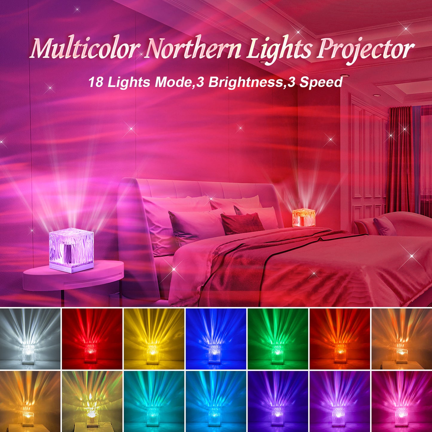 Northern Lights Atmosphere Ripple Projection Lamp