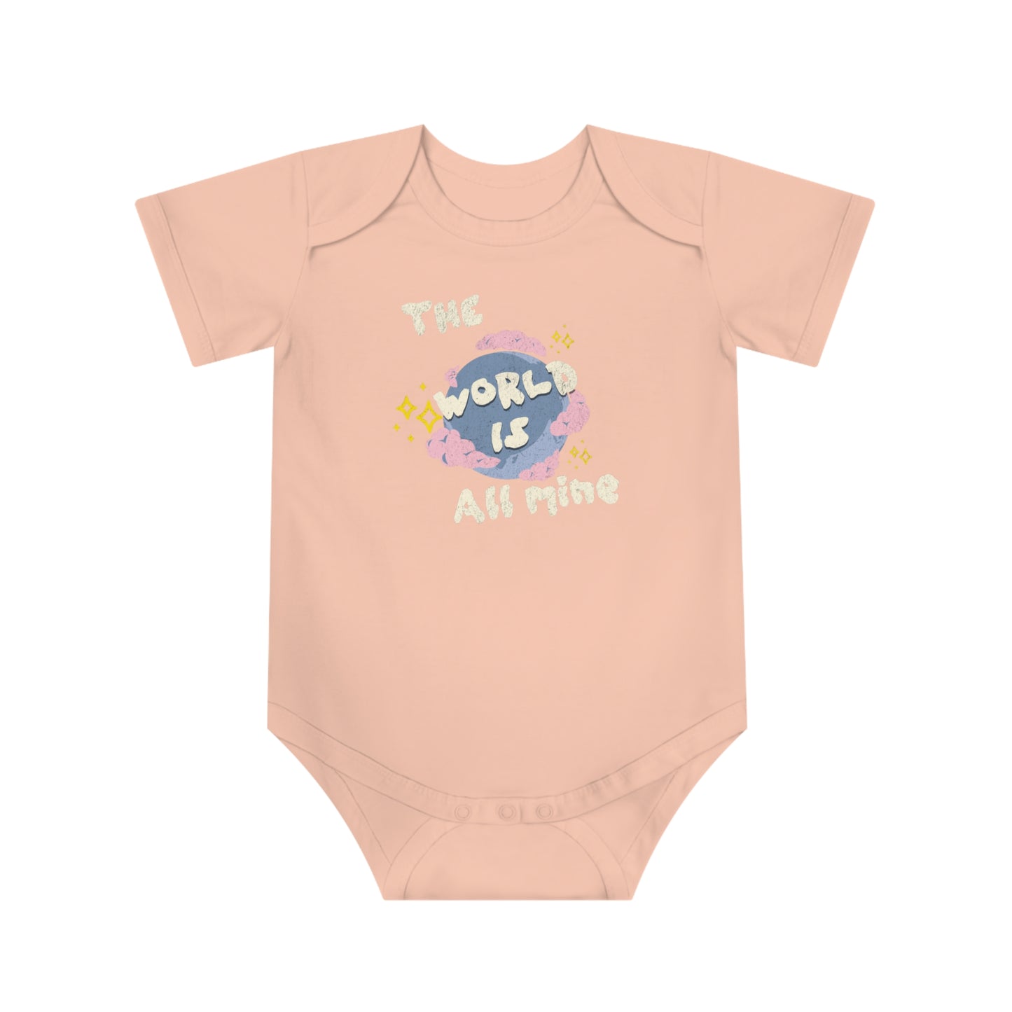 Durable Baby Bodysuit - The World is Mine (3 colors, 5 sizes)