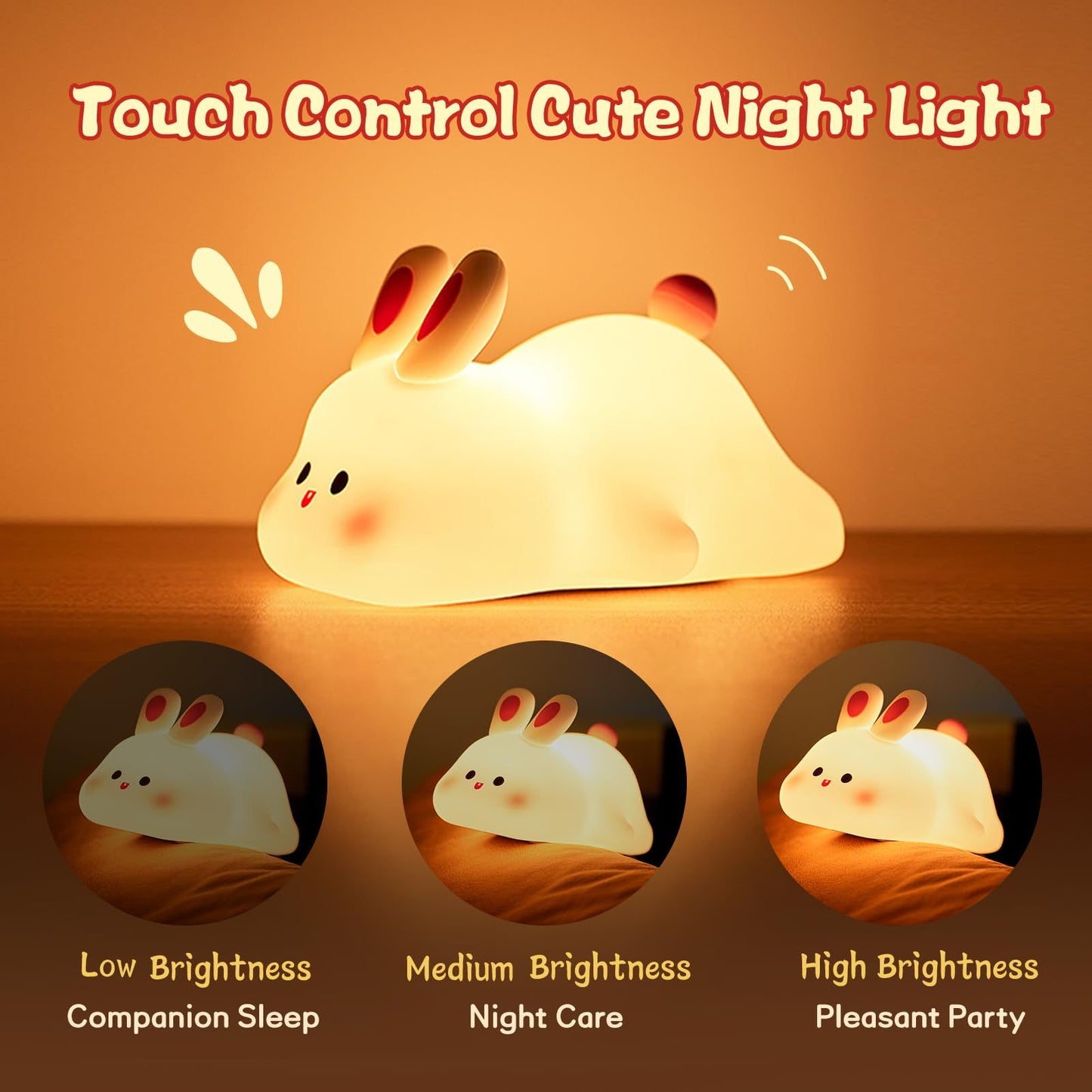 Cute LED Silicone Night Light - Rabbit