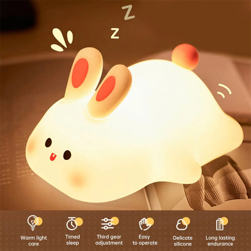 Cute LED Silicone Night Light - Rabbit