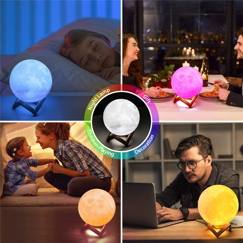 3D Moonlight Bedside Lamp or Children's Night Light