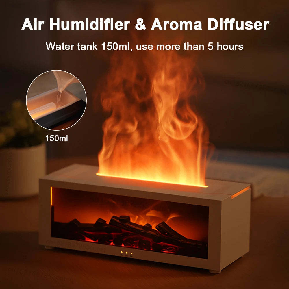 Aromatherapy Diffuser - 3D Flame Fireplace