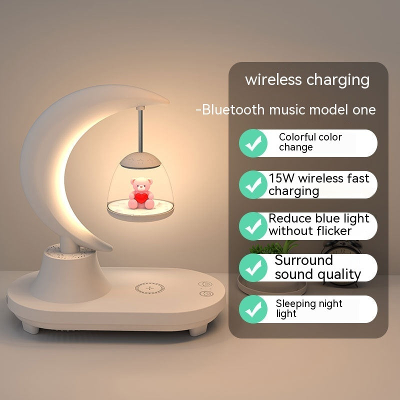 Bedside Seven-color Atmosphere Small Night Lamp Wireless Charging