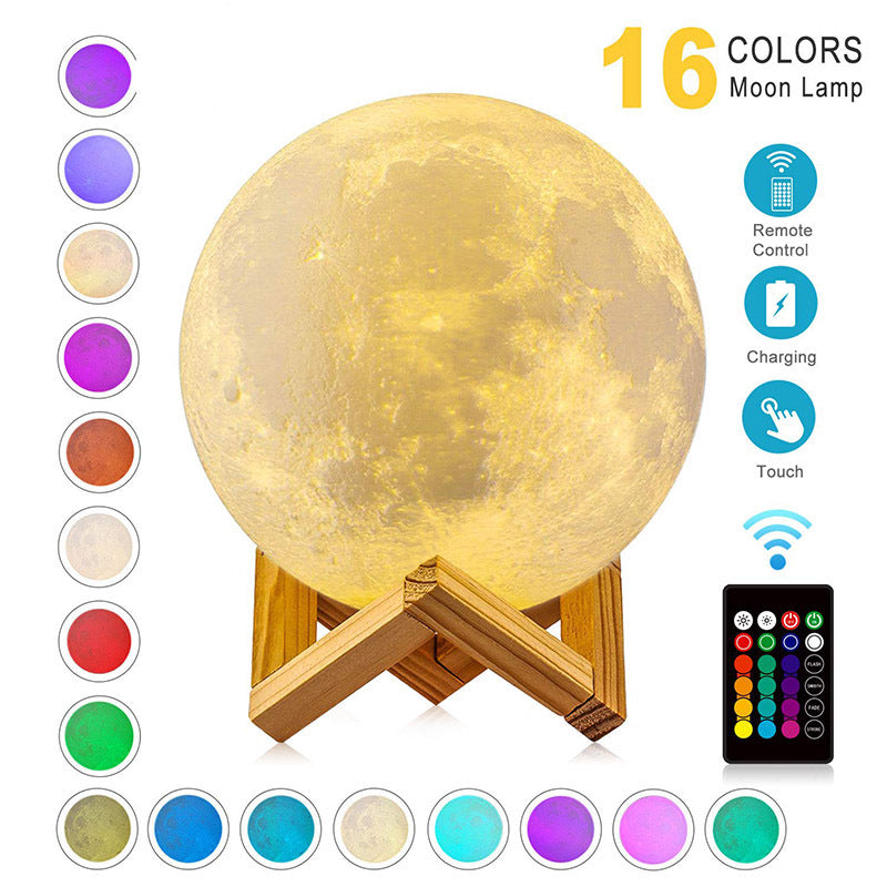 3D Moonlight Bedside Lamp or Children's Night Light