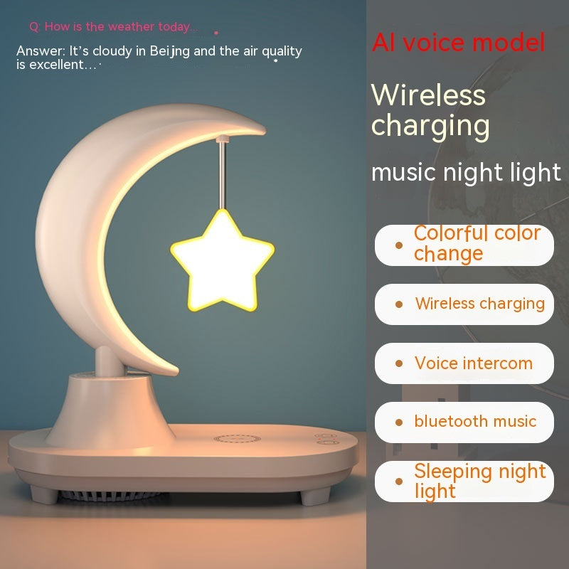 Bedside Seven-color Atmosphere Small Night Lamp Wireless Charging