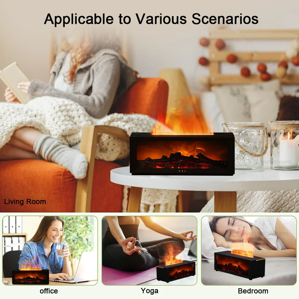 Aromatherapy Diffuser - 3D Flame Fireplace