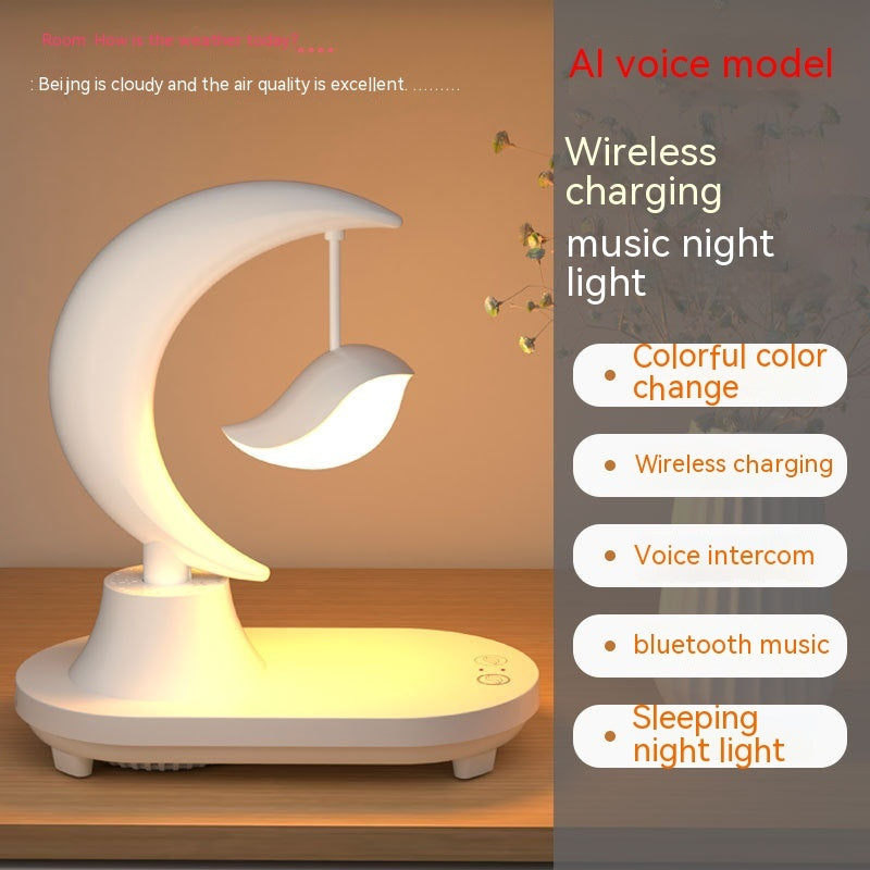 Bedside Seven-color Atmosphere Small Night Lamp Wireless Charging