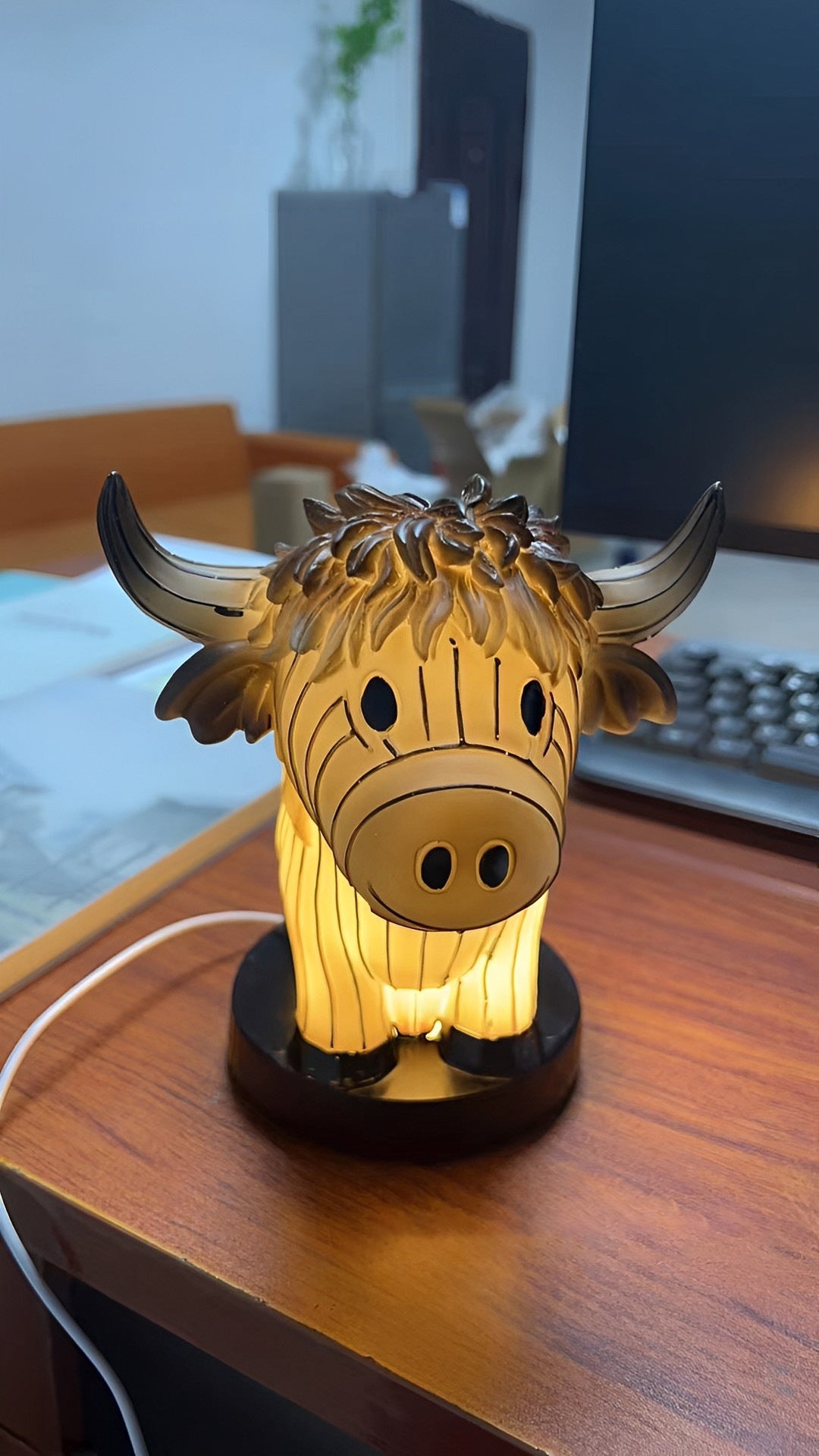 Home Cow Table Lamp Fun Cow Small Night Lamp