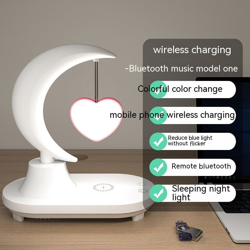 Bedside Seven-color Atmosphere Small Night Lamp Wireless Charging