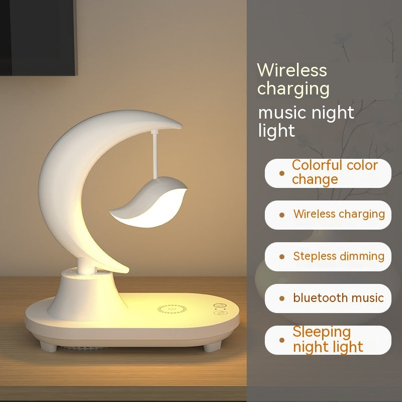 Bedside Seven-color Atmosphere Small Night Lamp Wireless Charging