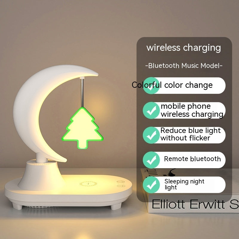 Bedside Seven-color Atmosphere Small Night Lamp Wireless Charging