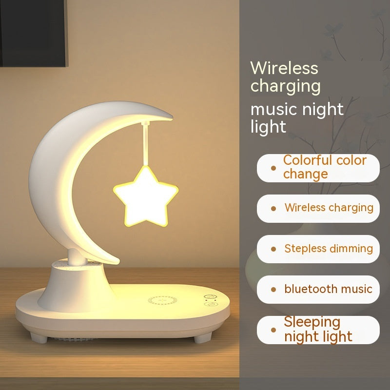 Bedside Seven-color Atmosphere Small Night Lamp Wireless Charging